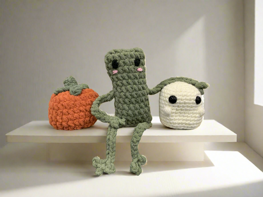 Hand made crochet and knit plushie desk friends