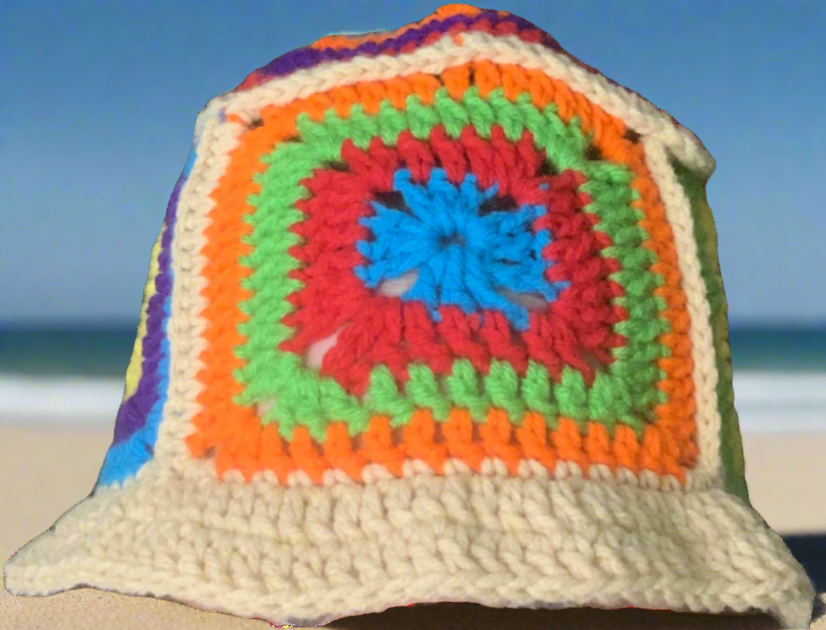 Granny square bucket hat