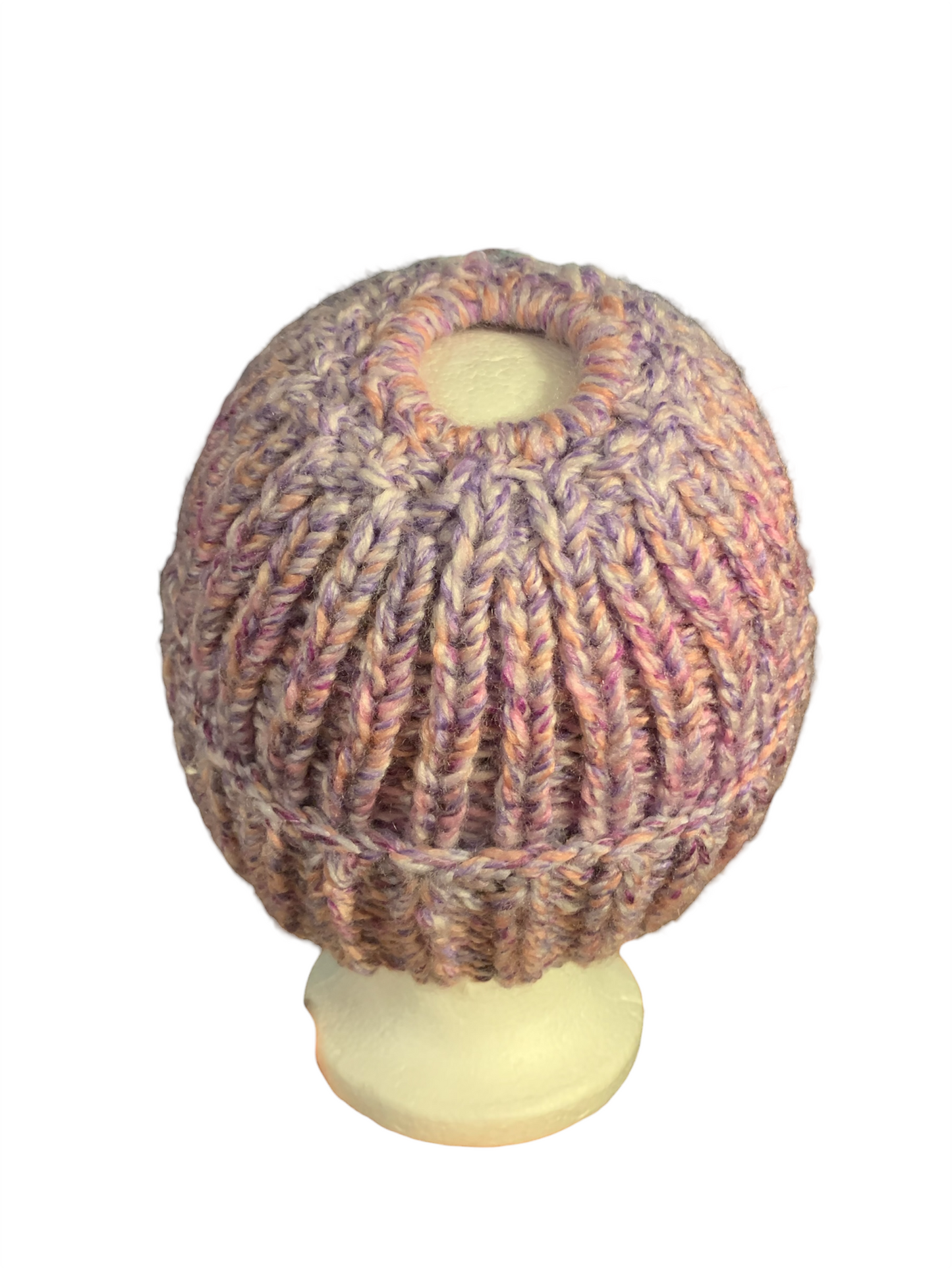 Chunky Hand Knitted Ponytail /Messy Bun Beanie