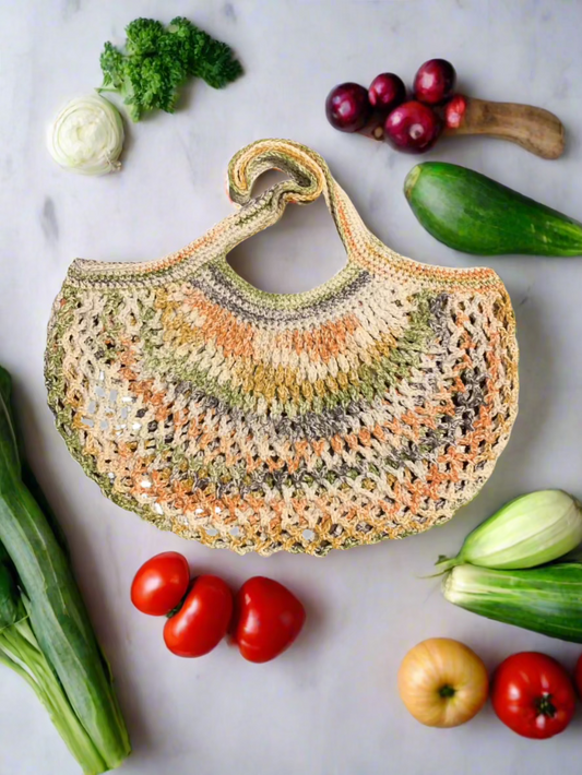 Cotton Crochet Mesh Market Bag  Large