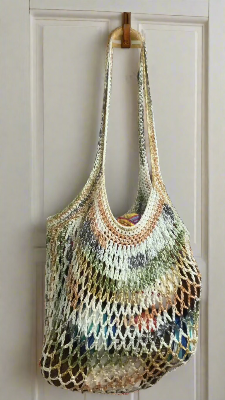 Cotton Crochet Mesh Market Bag  Large