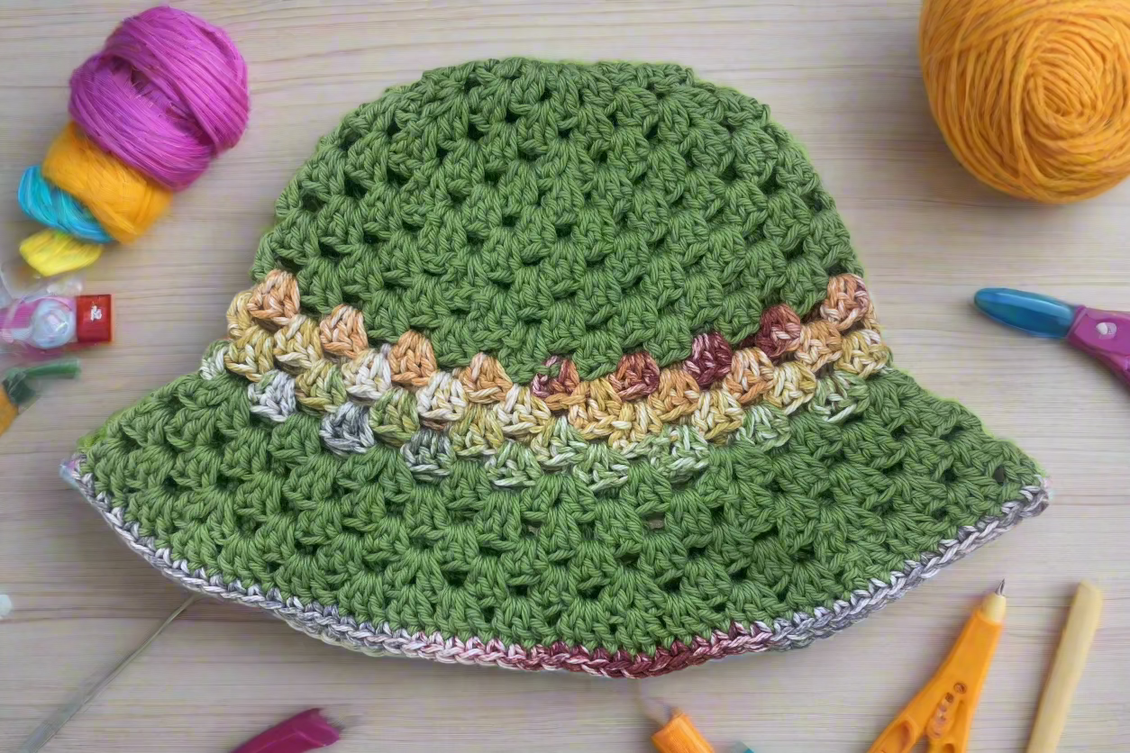 Cotton Crochet  Bucket Hat